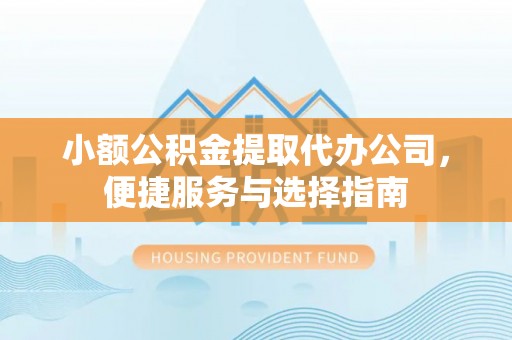 乾县小额公积金提取代办公司，便捷服务与选择指南
