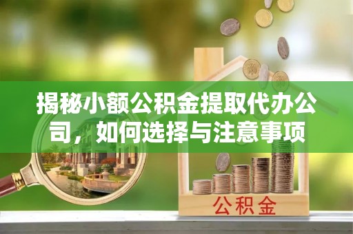 乾县揭秘小额公积金提取代办公司，如何选择与注意事项